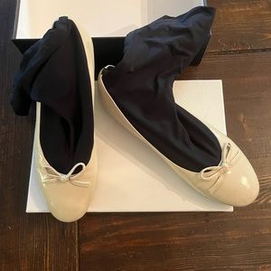 Marc Jacobs cream flats with sock/stocking attached